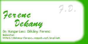 ferenc dekany business card