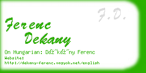 ferenc dekany business card